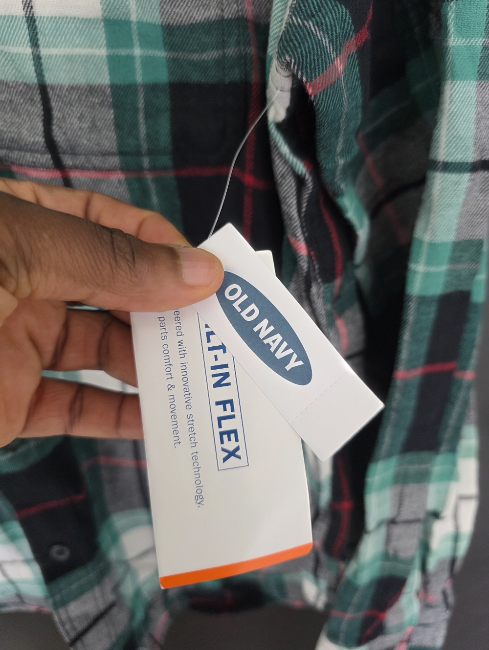 Old Navy Plaid Button-Down Shirt Women Sz M Built In Flex Long Sleeve NWT - Picture 7 of 9